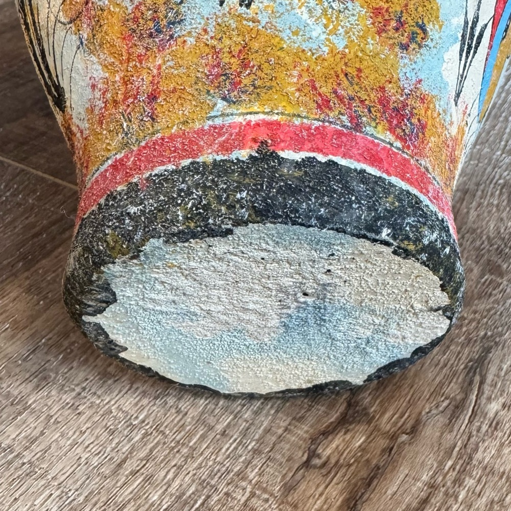 Ancient Greek Minoan Handmade Ceramic Pottery Vase Fresco Dolphins Fish Replica - Picture 5 of 6